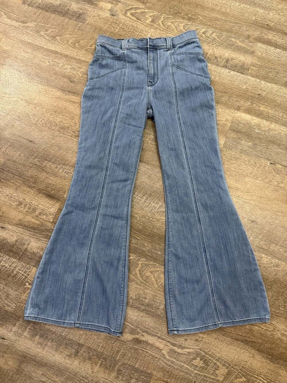 Express Jeans Womens 6S Blue Bell Flare Super High Rise Stretch Light Wash 28/31